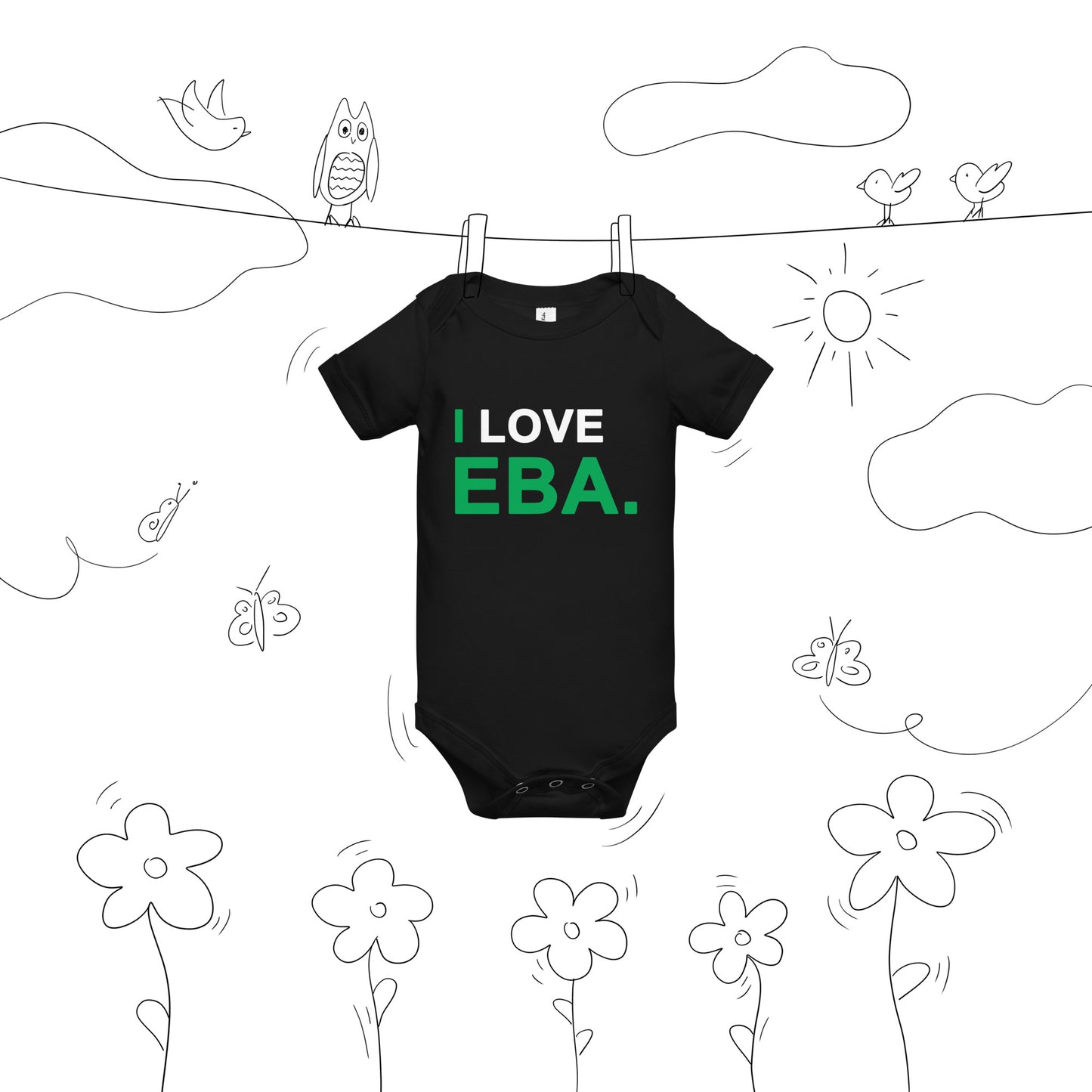 I Love Eba onesie