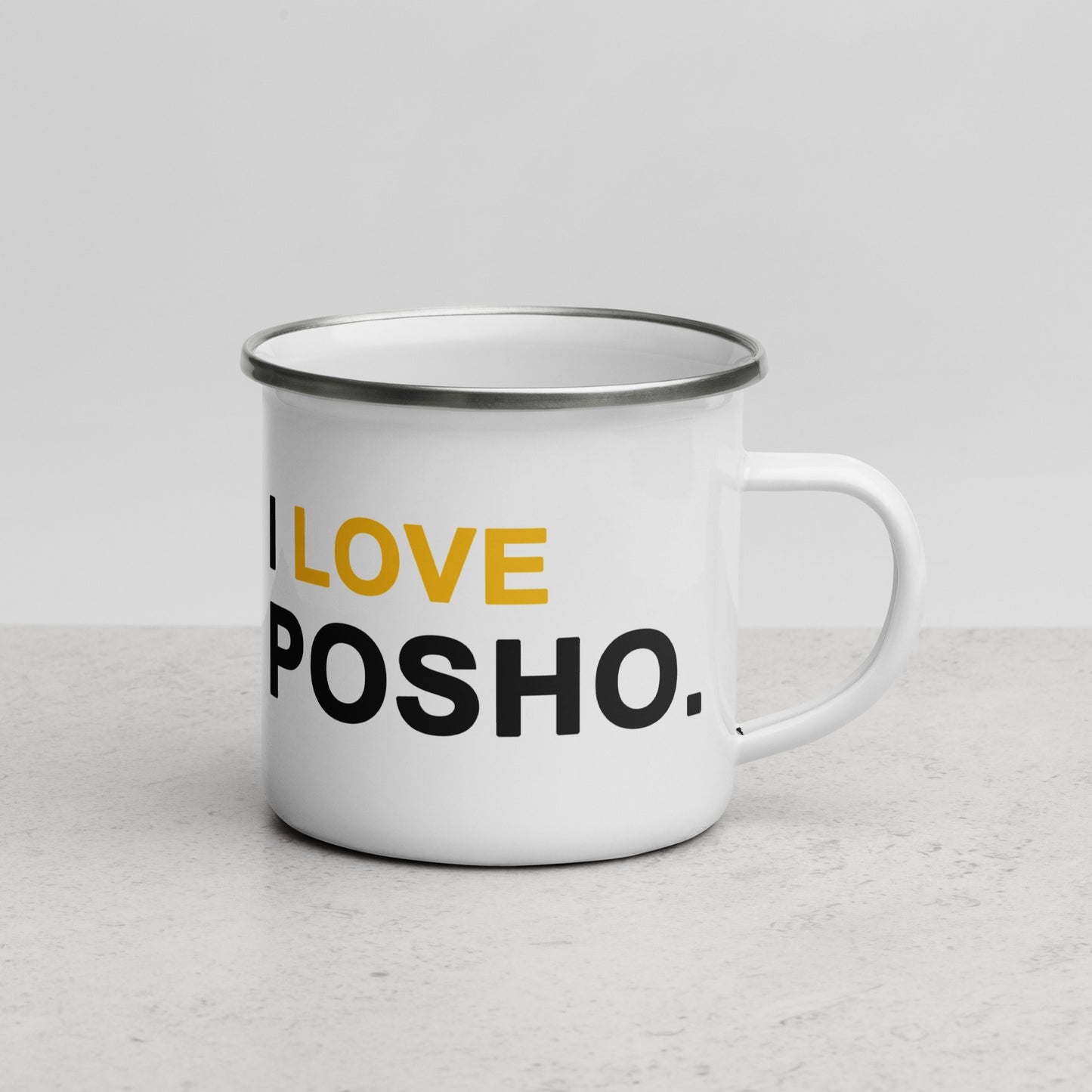 Enamel 'Posho' Outdoors Mug