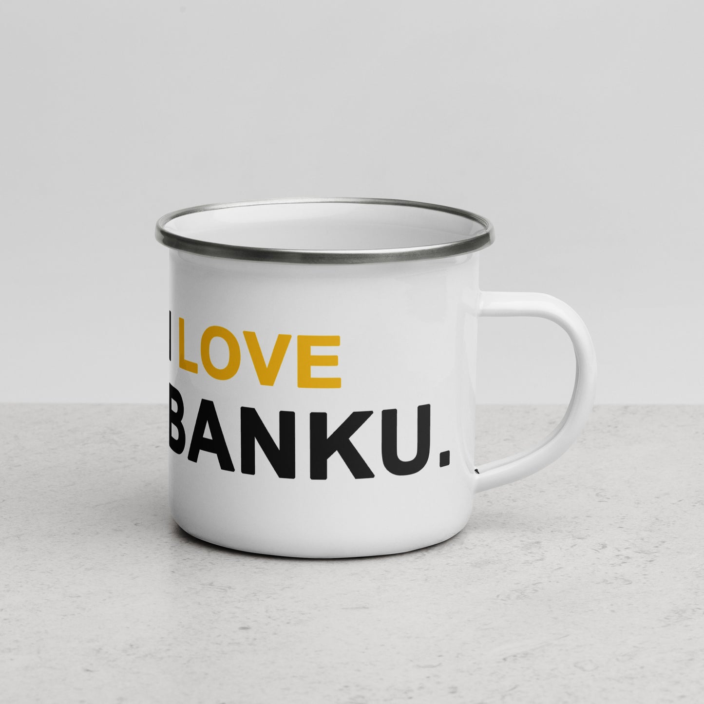 Enamel 'Banku' Outdoors Mug