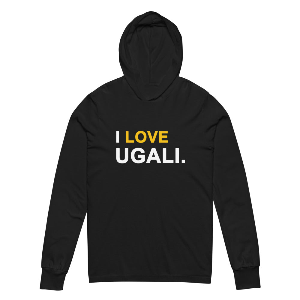 I Love Ugali Unisex hooded long-sleeve t-shirt