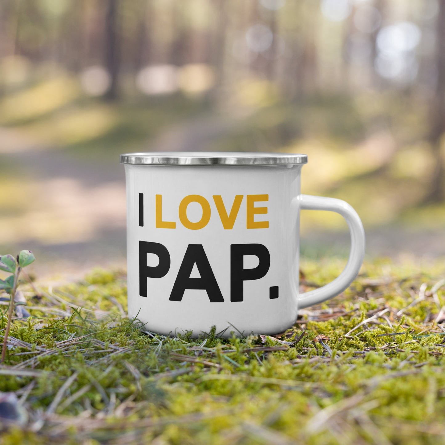 Enamel 'Pap' Outdoors Mug