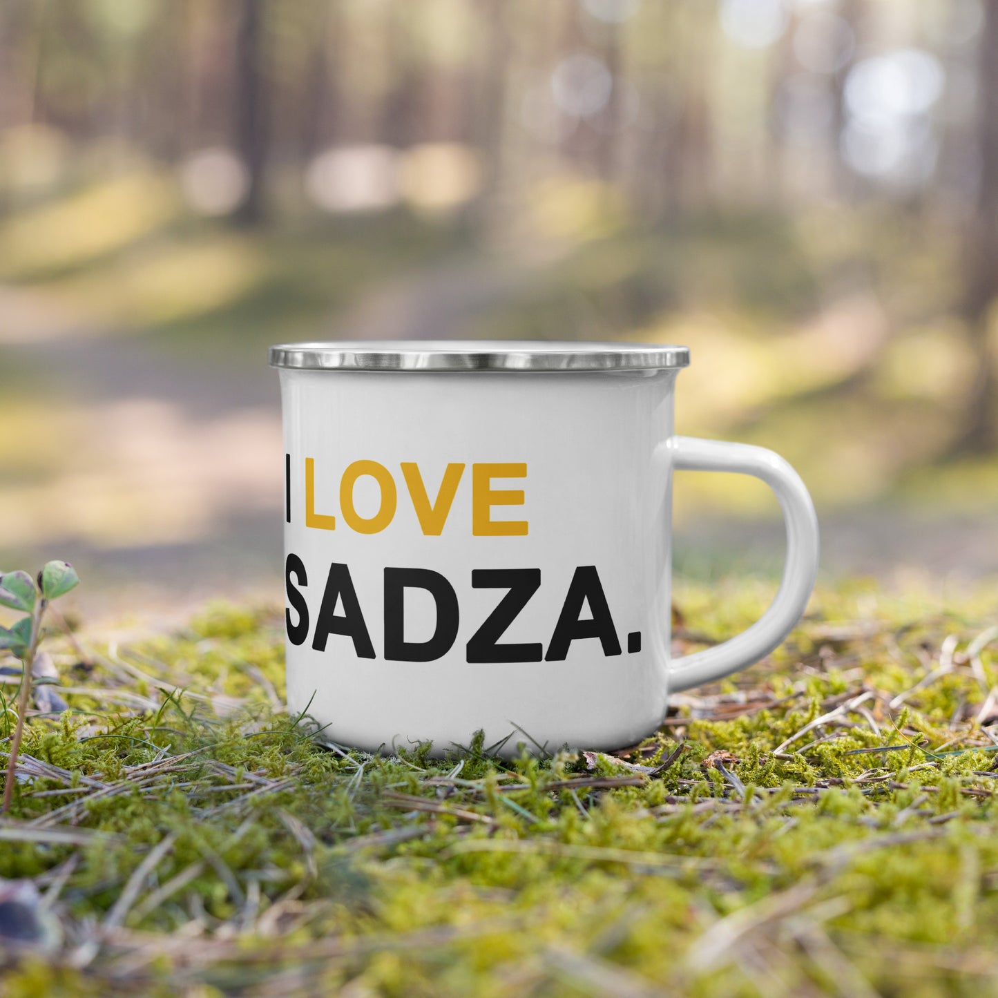 Enamel 'Sadza' Outdoors Mug