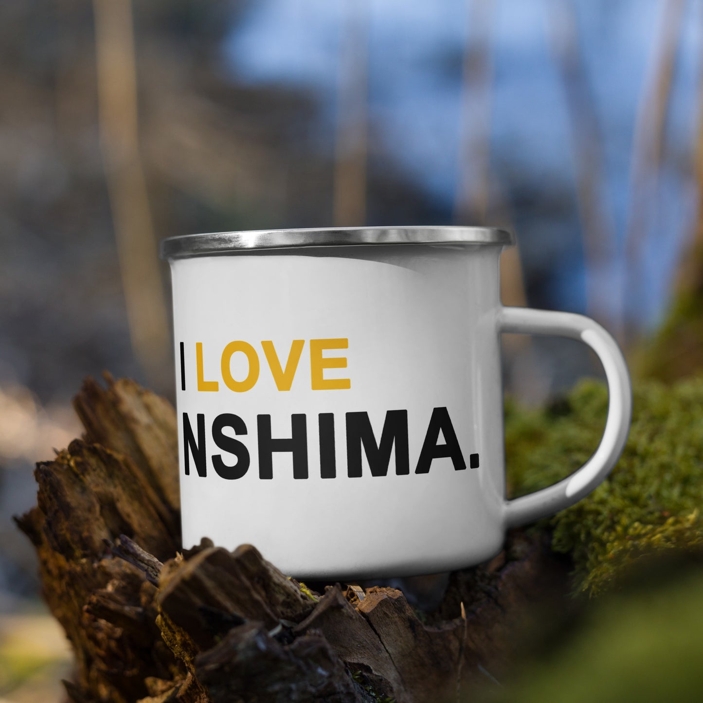 Enamel 'Nshima' Outdoors Mug