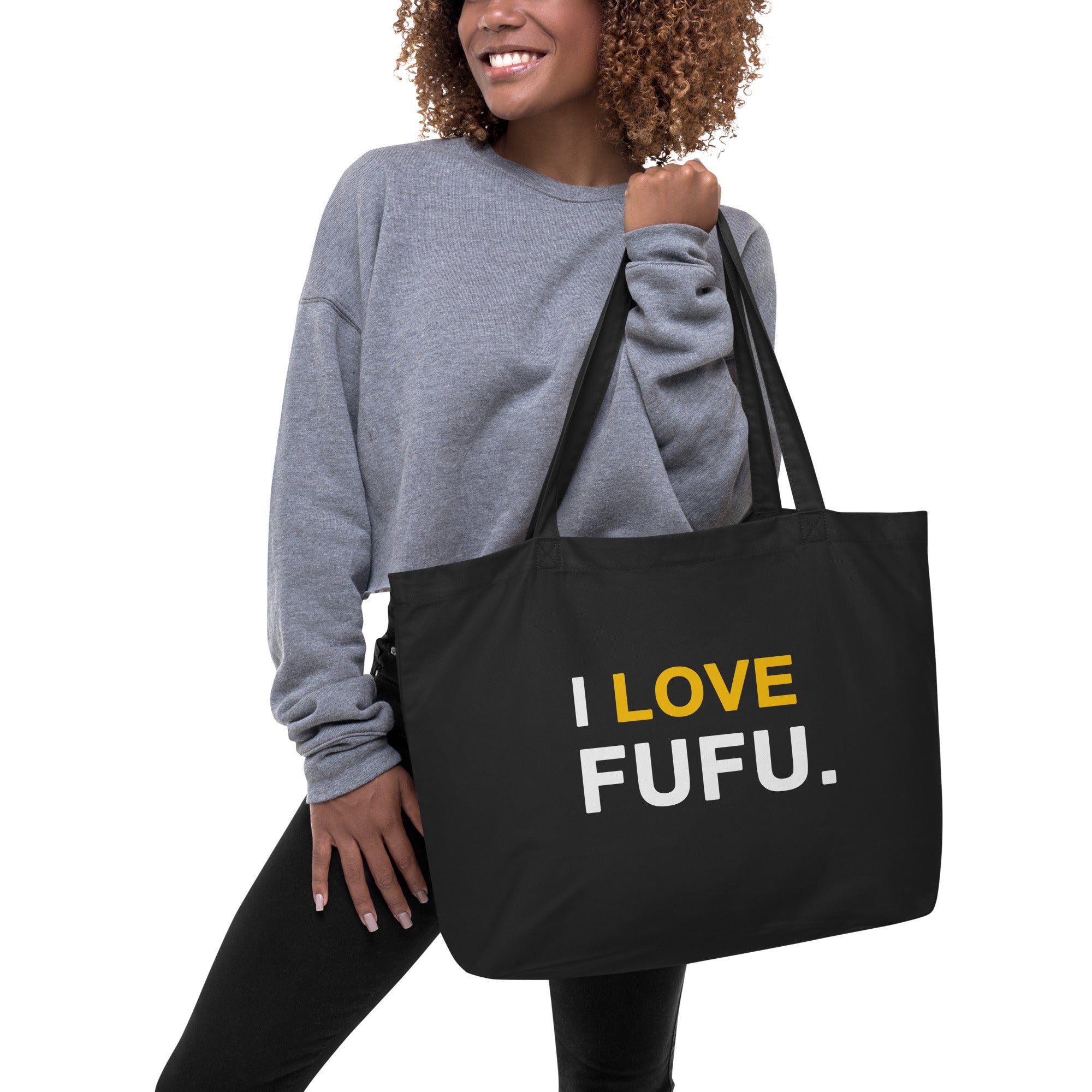 Large black 'Fufu' market bag